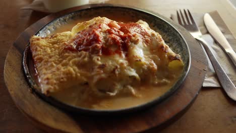 delicious baked cannelloni with creamy sauce