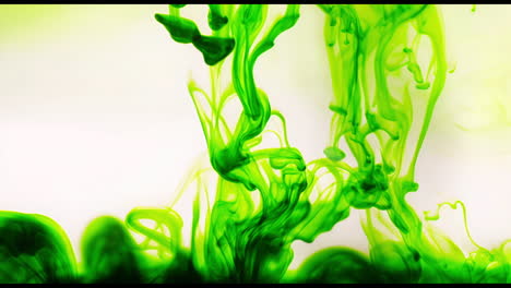 vibrant green liquid spreading in water