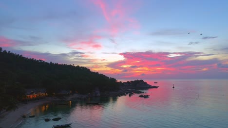 sunset over a tropical beach