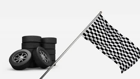 Racing-tires-and-racing-flag