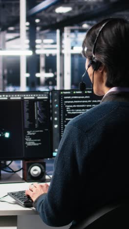 vertical video data center system administrator using ai assistant to provide technical support