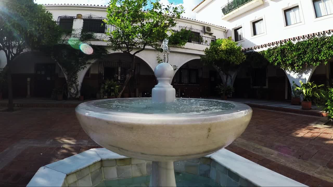 Fountain footage in slow motion on sunny day
