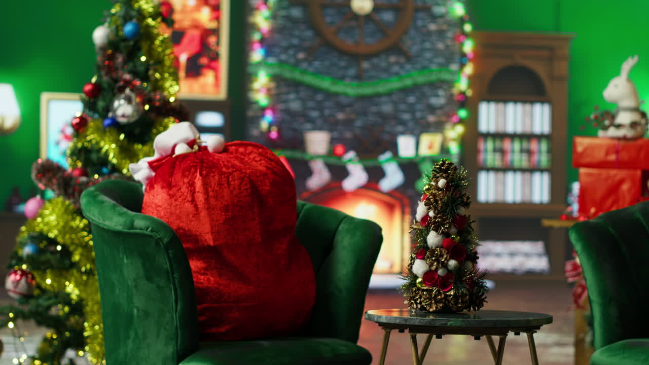 거실 에 있는 크리스마스 장면