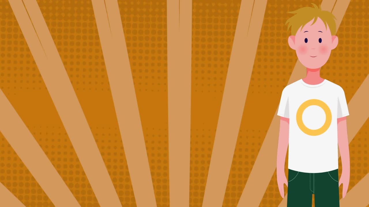 animación de un joven en movimiento con una máscara facial