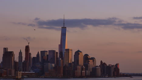 panoramic view of new york at sunset