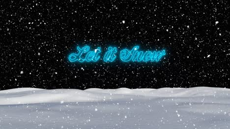 Animation-of-let-it-snow-text-over-snow-falling-and-winter-landscape-at-christmas