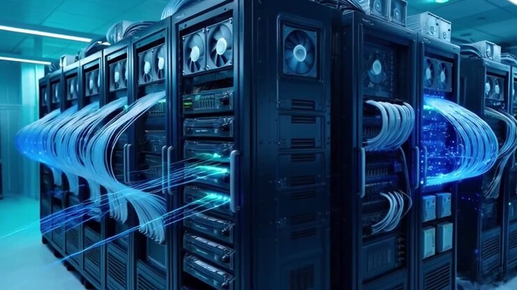 Data Flow Visualization in Modern Server Room