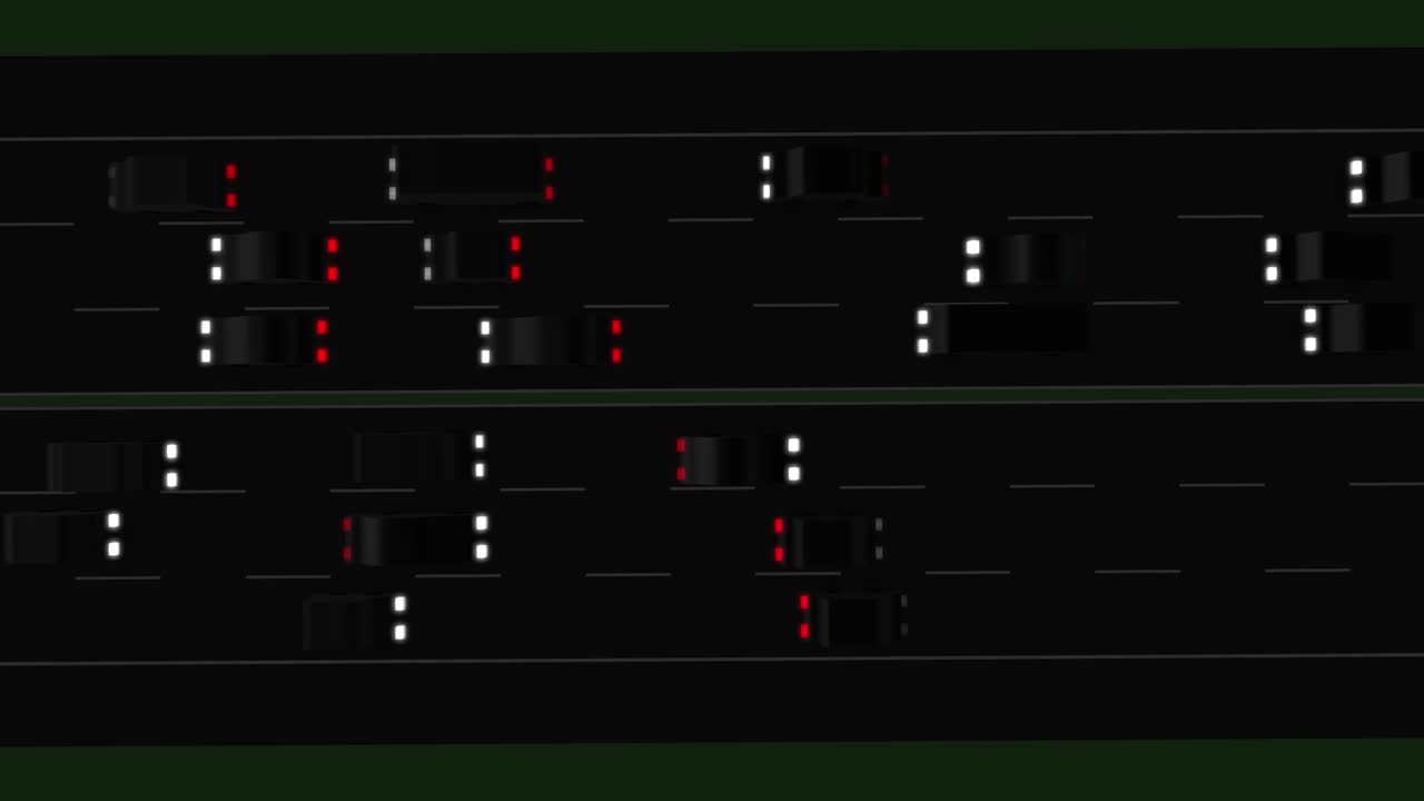 무거운 교통 밤 루핑