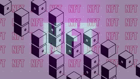 animación de textos nft sobre formas