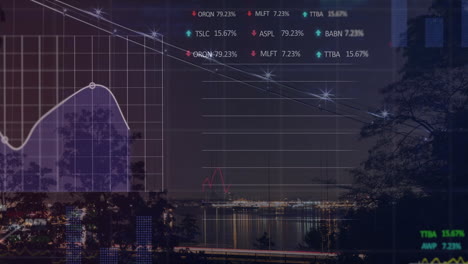 Animation-of-financial-data-processing-over-landscape