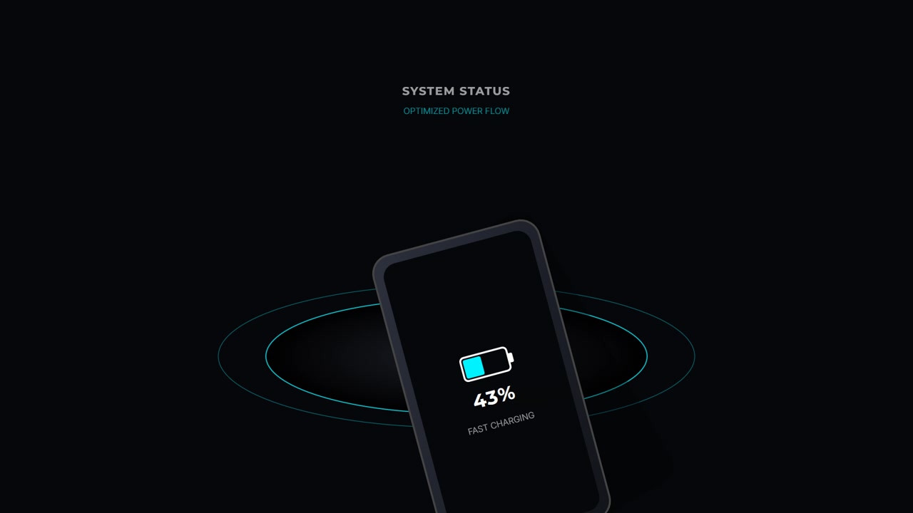 Ricarica wireless per smartphone con indicatore di percentuale di ricarica rapida