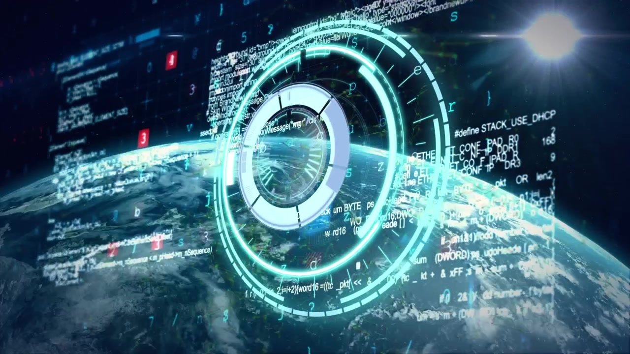 Cybersecurity Digital Interface Over Earth Globe