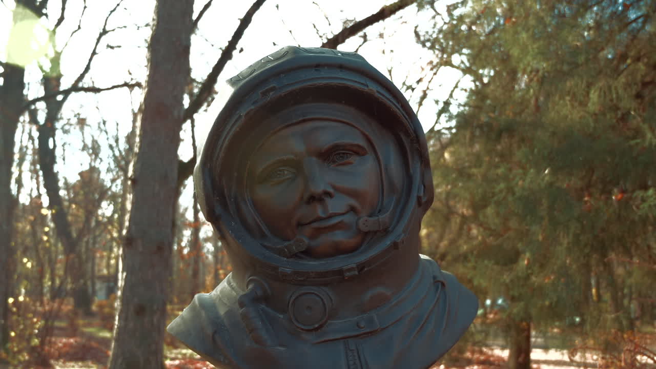 BUCHAREST, ROMANIA - DECEMBER, 2021: Monument of Iurii Gagarin