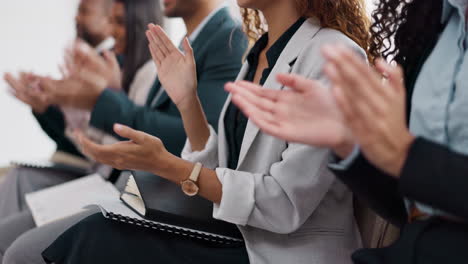 hands, applause and business people in a meeting