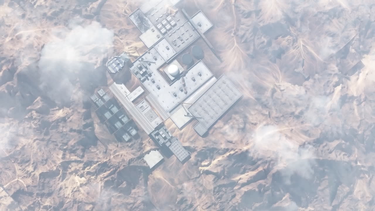 Aerial View of an Industrial Complex in a Desert Landscape
