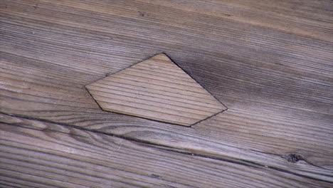 close-up of a japanese style of repairing wood