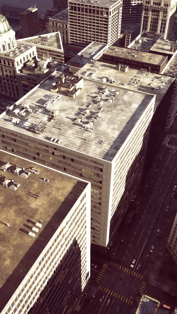 View of city skyline with modern architecture under clear sky