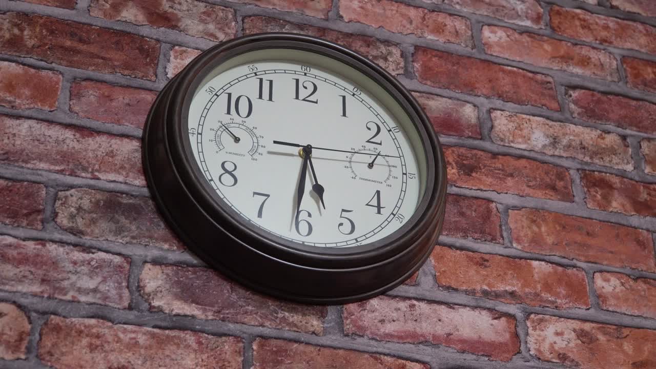 Vintage clock on a brick wall
