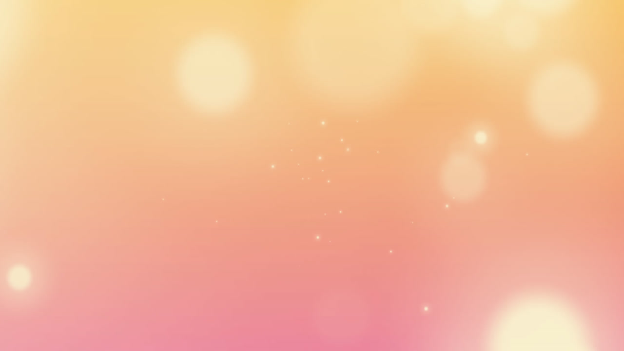 animación de puntos de luz contra un fondo de gradiente naranja y rosa con espacio de copia