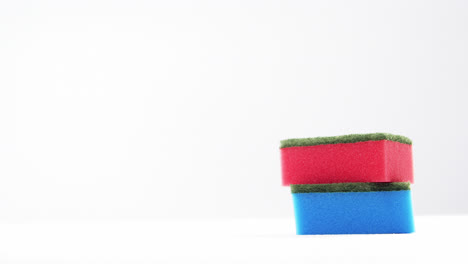 Close-up-of-multicolor-cleaning-sponge