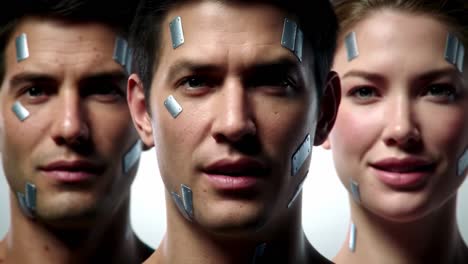 Innovative technology captures and analyzes human emotions through enhanced facial expressions, showcasing diverse features and connections.