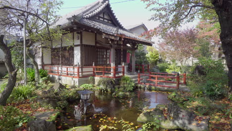 buddhist temples in japan are usually surrounded by gardens and water, creating a unique and beautiful atmosphere, conducive to entering into inner calm