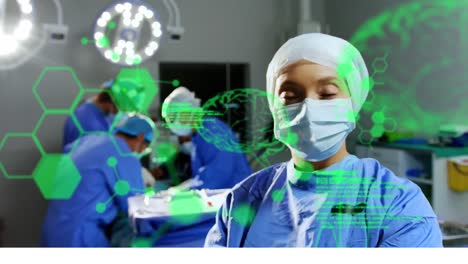 animation of human brain and medical data processing over surgeons