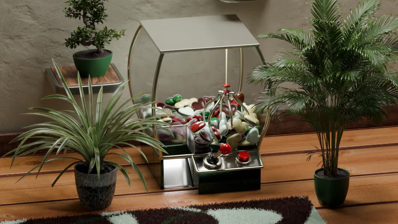 decoración del hogar elegante con una máquina de goma de mascar de época