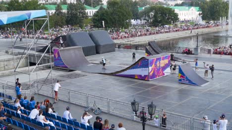 extreme sports competition at an urban event