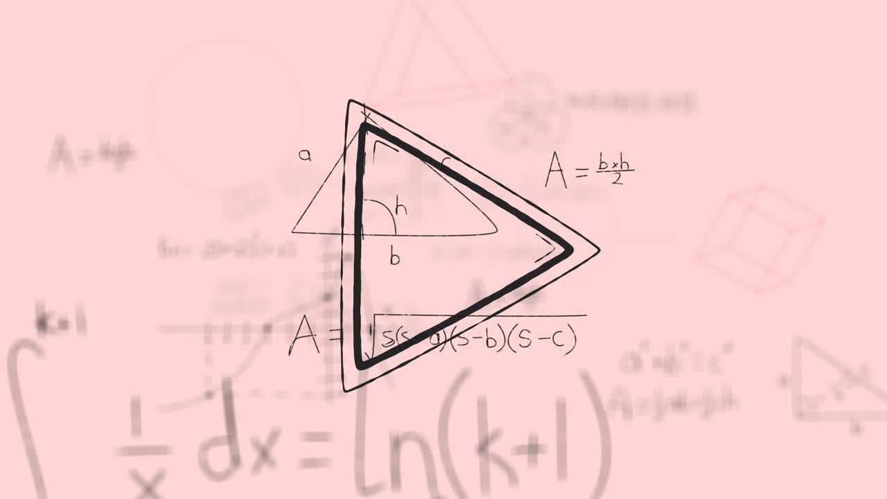 animación del icono de juego sobre ecuaciones matemáticas en fondo rosa
