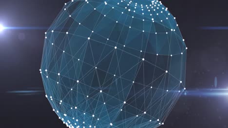 animation of digital network of connections with globe