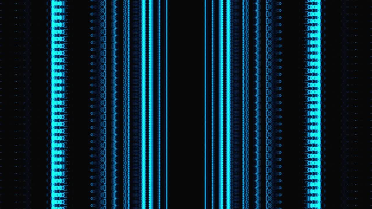 추상적인 원활한 배경, 수직 박이는 선, 가상 디지털 현실, 음파 영상의 4k 시각화