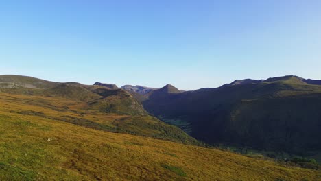 Aerial-over-the-hills-near-over-Syvde,-Vanylven-Municipality,-Norway