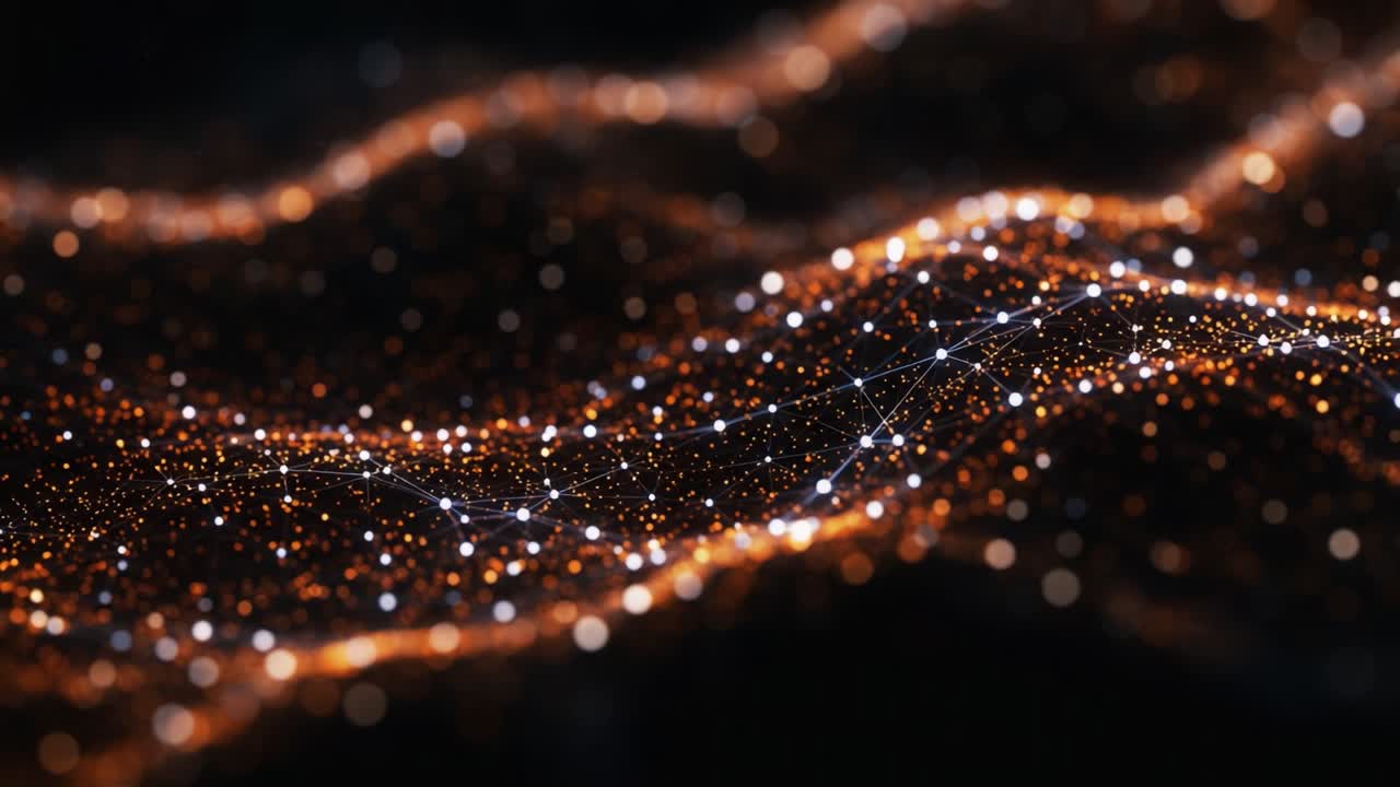 A Glimmering Visual Symphony of Light and Color: Ethereal Waves of Sparkling Particles Creating a Mesmerizing Underwater-like Journey through Cosmic Dimensions