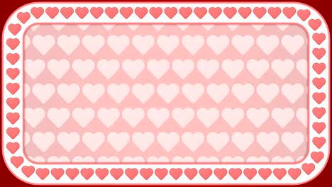 corazón amor romántico fondo rojo blanco marco rectángulo