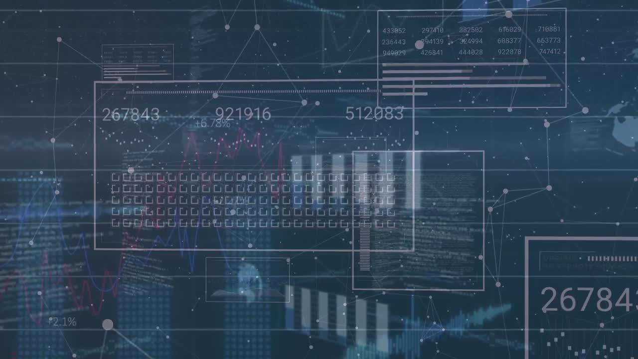 Animation of data processing over spots