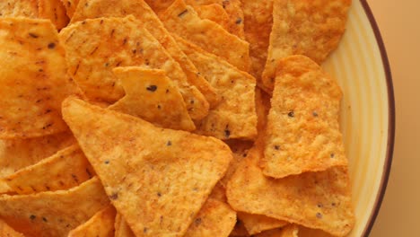 close-up of tortilla chips on a plate