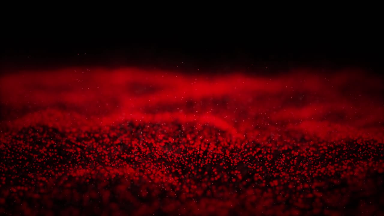 Abstract dynamic wave of particles in black. 3d animation