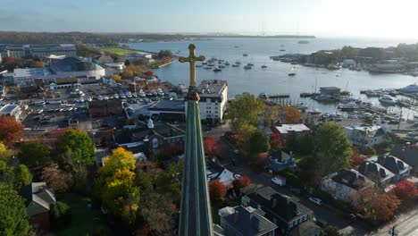 aerial establishing shot of capital of maryland