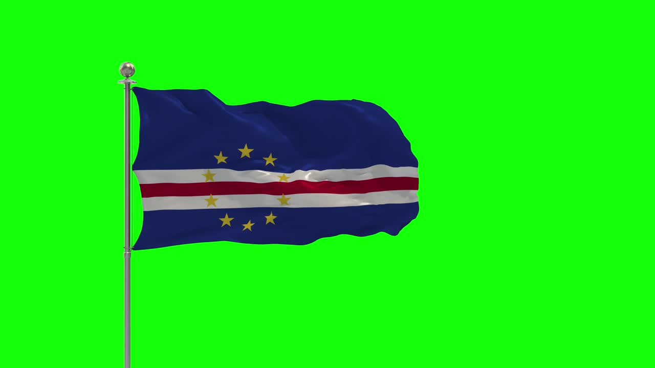 케이프 베르데 (cape verde) - 크로마 키 (chroma key) 를 가진 기둥 위에 흔들리는 발의 3d 일러스트레이션