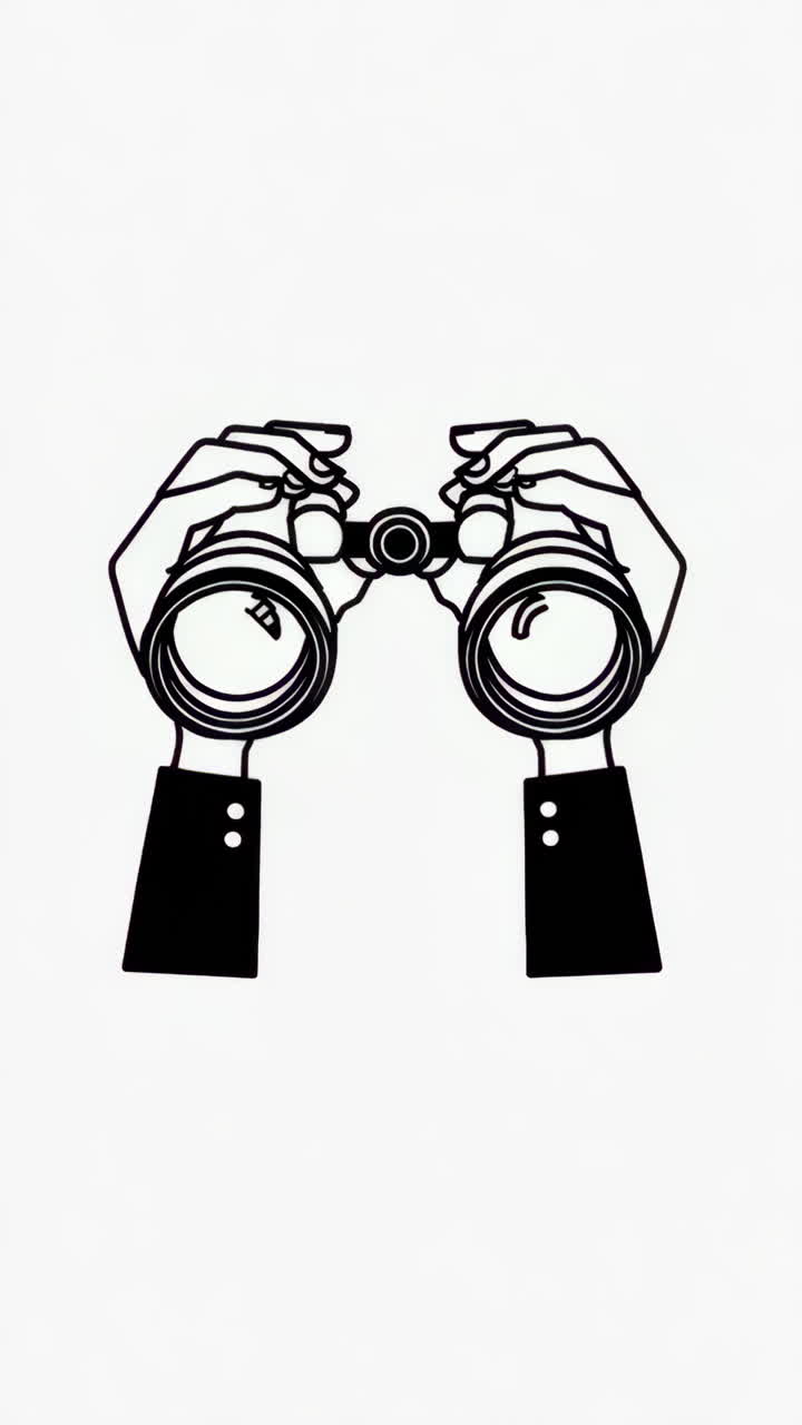 manos con binoculares.