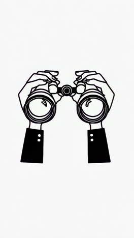 hands holding binoculars