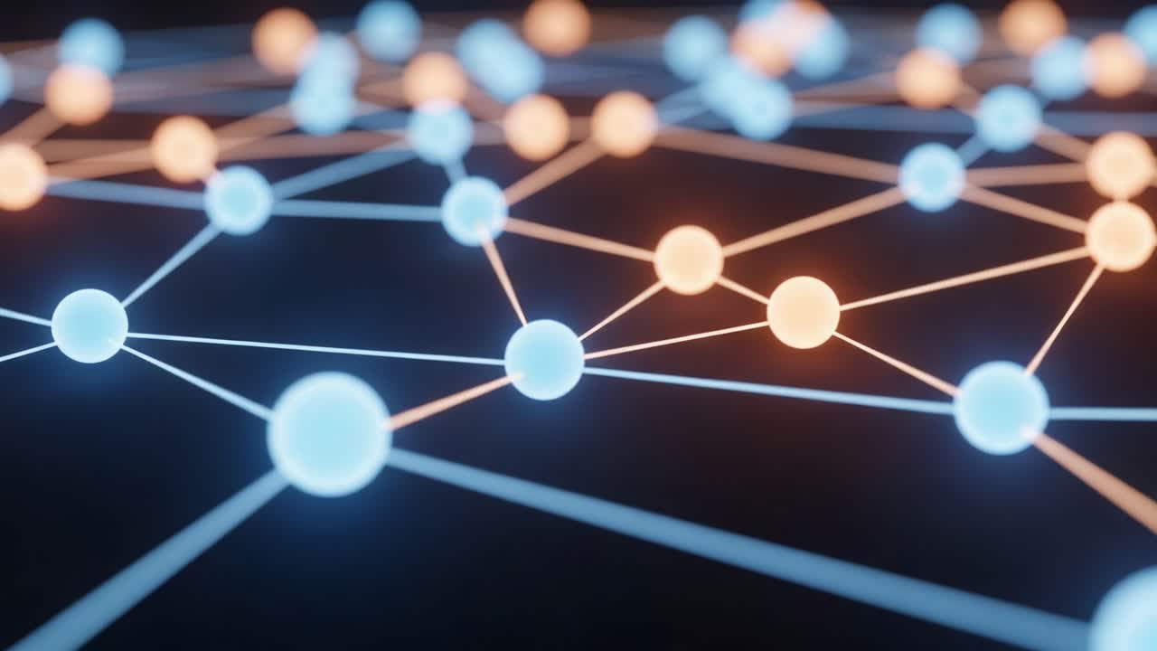 Exploring the Dynamic Interconnectivity of Particles: A Surreal Visualization of Nodes and Connections in a Digital Network Environment