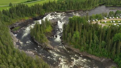 ristafallet waterfall in the western part of jamtland is listed as one of the most beautiful waterfalls in sweden.