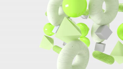 abstract 3d geometric shapes. 4k seamless loop animation.