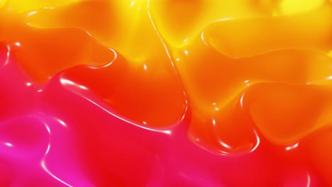 stylish abstract looped background, changing surface of soft translucent material like peach jelly. creative soft bright 3d bg with inner glow for festive events 4k. red orange yellow gradient.