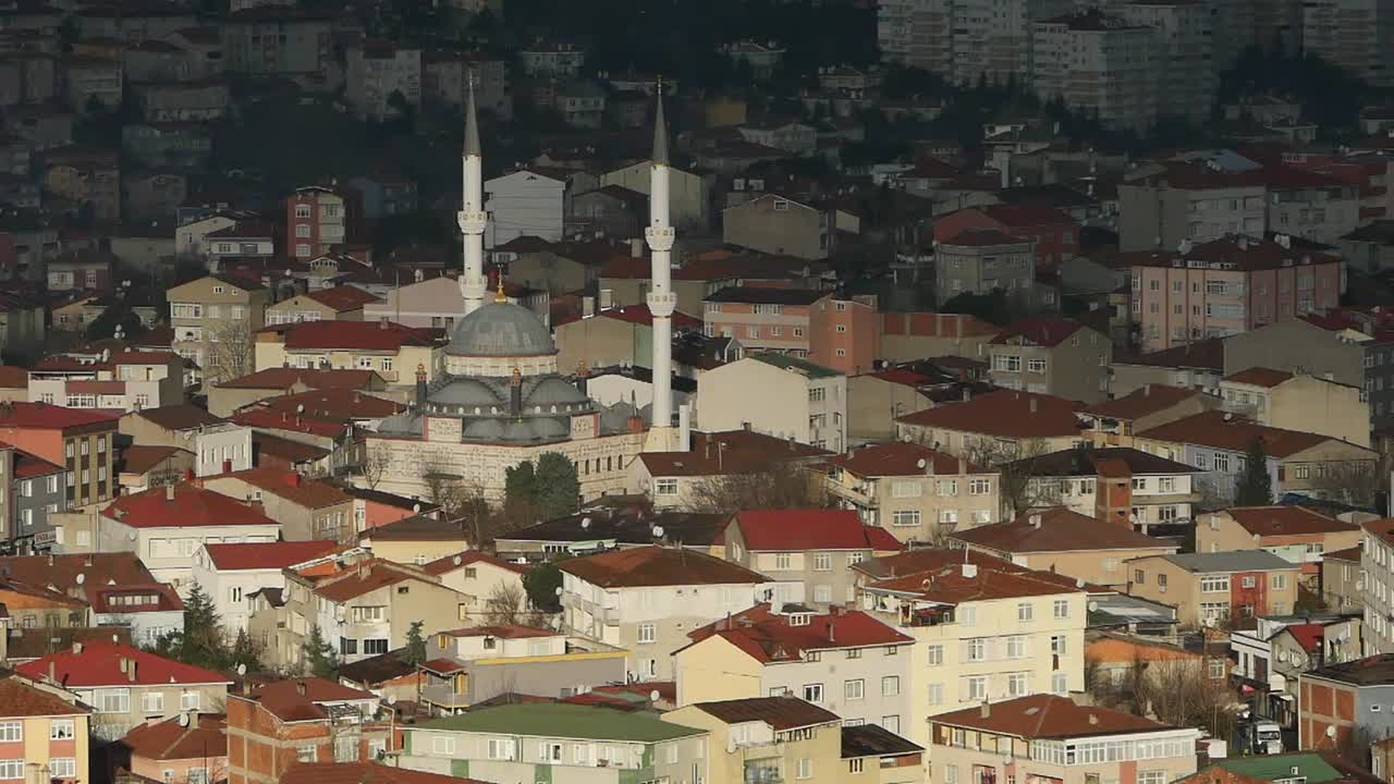 vista aérea de una mezquita en una ciudad turca
