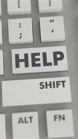 ayuda para presionar el botón en el teclado vídeo vertical
