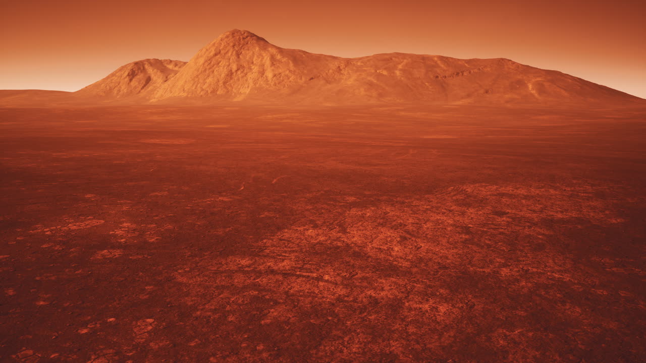 Martian Landscape: Solitary Mountain on a Red Planet