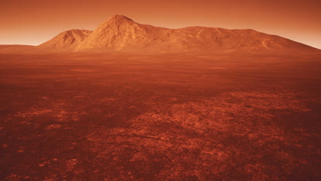 paisaje marciano: montaña solitaria en un planeta rojo